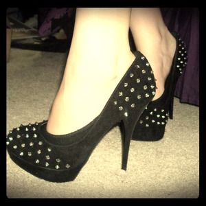 Studded black high heel