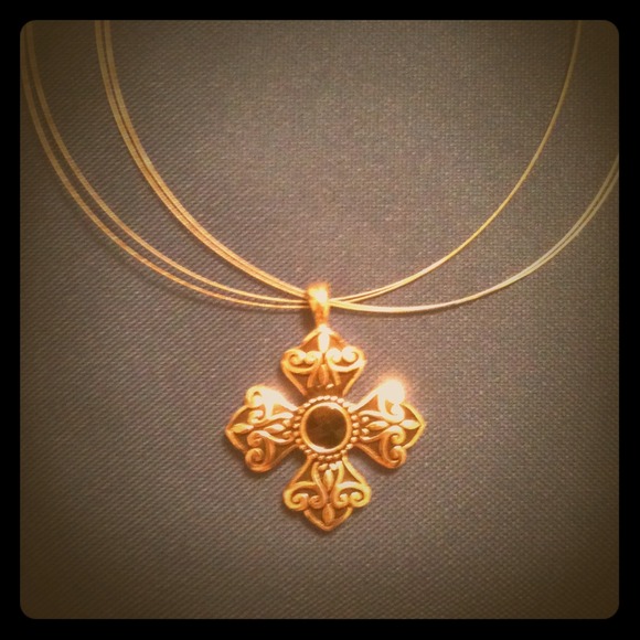 Handmade 16" cross necklace