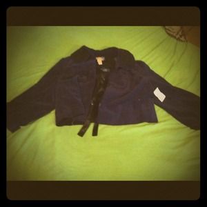 Elevenses Blue Corduroy Midriff Jacket