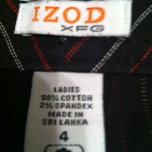 Dress Capri's Black with red and white pin stripes