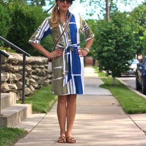 Vintage Dresses - Vintage Painted Pattern Shirtdress Vintage Dresses - Vintage Painted Pattern Shirtdress