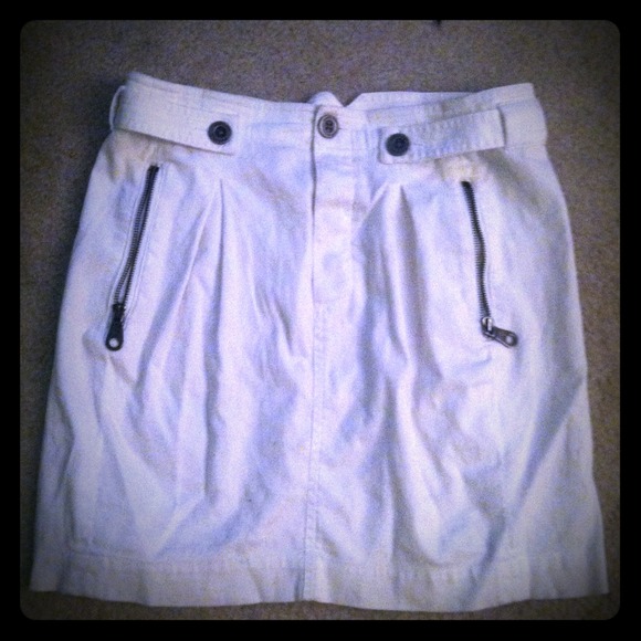Martin + OSA white corduroy skirt