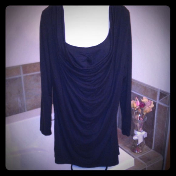 SOLDJersey knit black layered tunic