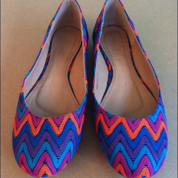 Striped flats BNWOT Size 10