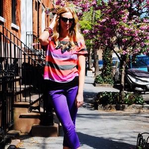 Zara Tops - Zara Bright Striped Tee Zara Tops - Zara Bright Striped Tee