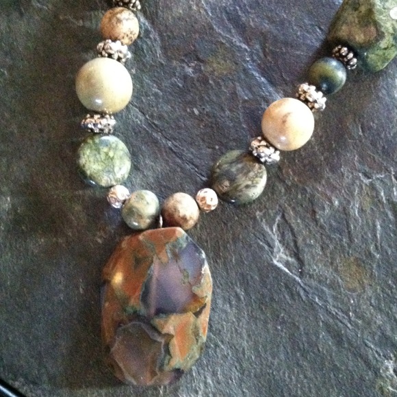 Stone necklace and bracelet....handmade & original