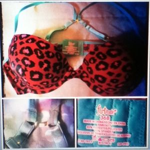 Flirtitude leopard print crisscross push up  bra