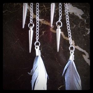 Long spike/feather earrings