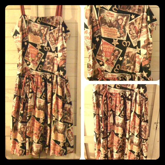 **RESERVED** Western Movie Print Dress