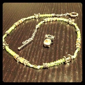 Lemon and Lime necklace, sterling slider.