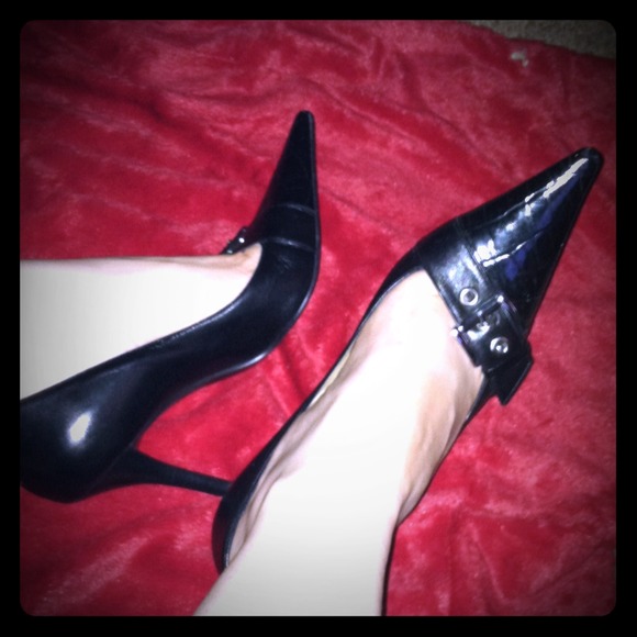 Reserved Carlos 7.5 Black Faux Croc Pumps