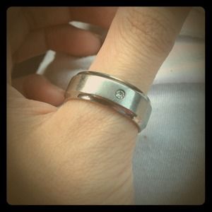 ✋RESERVED✋Titanium Men's Ring with Diamond accent