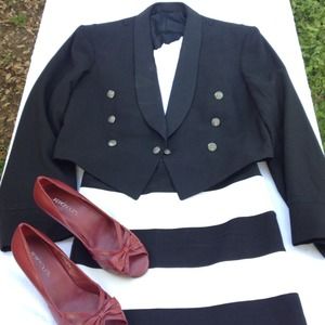 Black Vest with Military Buttons