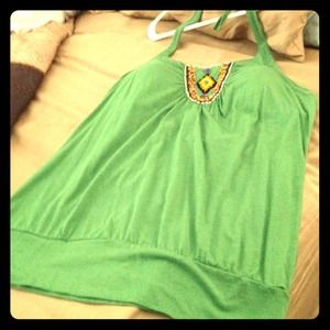 Beautiful beaded halter top! Boho style XL