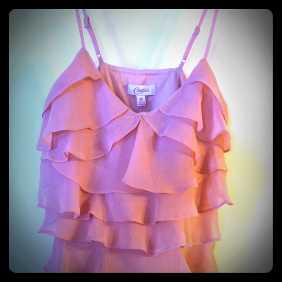 ❌Sold ❌Pink Ruffle Top by Candies NWT