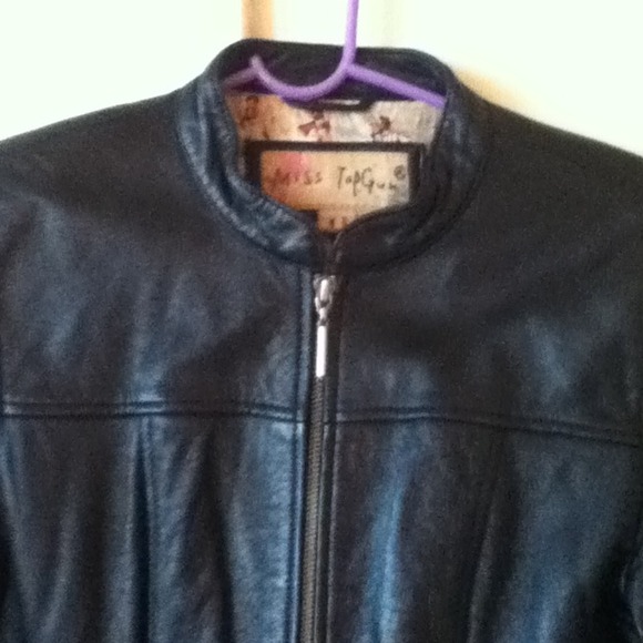 miss top gun Jackets & Coats - Black Leather Biker Jacket miss top gun Jackets & Coats - Black Leather Biker Jacket