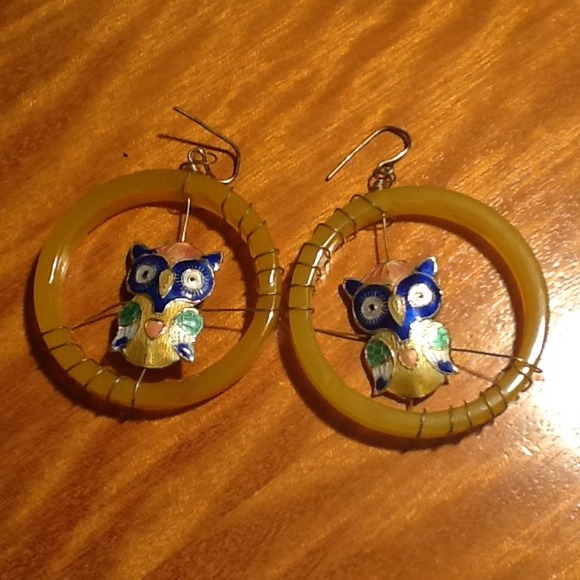Handmade owl earrings