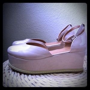 Shoes - RESERVED: cream patent "flatform" wedges Shoes - RESERVED: cream patent "flatform" wedges