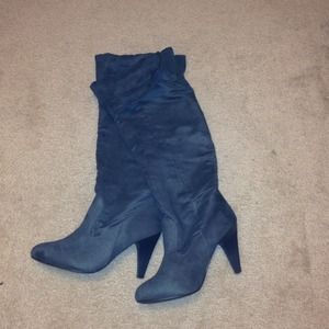 Knee high gray boots