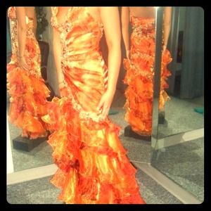 Beautiful Orange Dress!! Wore 1 time!