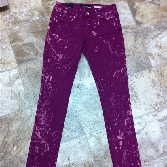 NEW Pink& faded white acid splatter design skinny