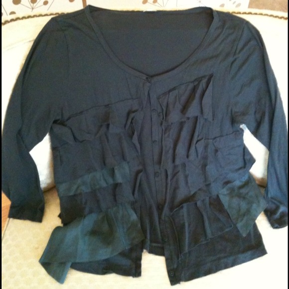 RESERVED @kidkutter Ruffled Grey Cardigan.