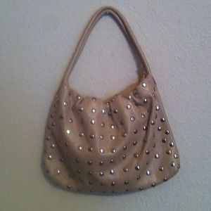 SOLD...Cream button studded purse