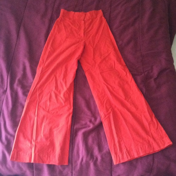 Super high waisted vintage red bell bottoms