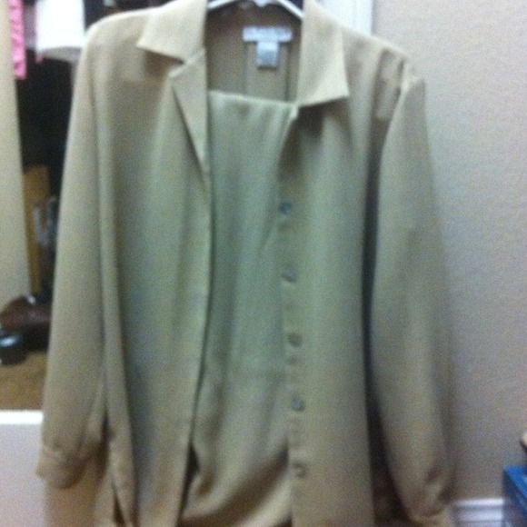 Nice light brown business casual two piece set - Picture 1 of 3