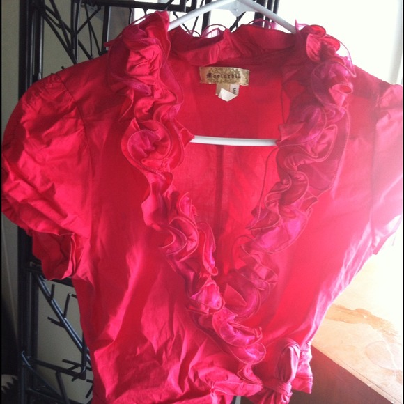 Magenta pink ruffle shirt