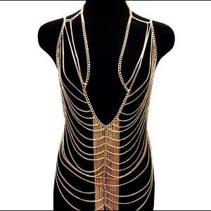 Body jewelry tassle chain armour