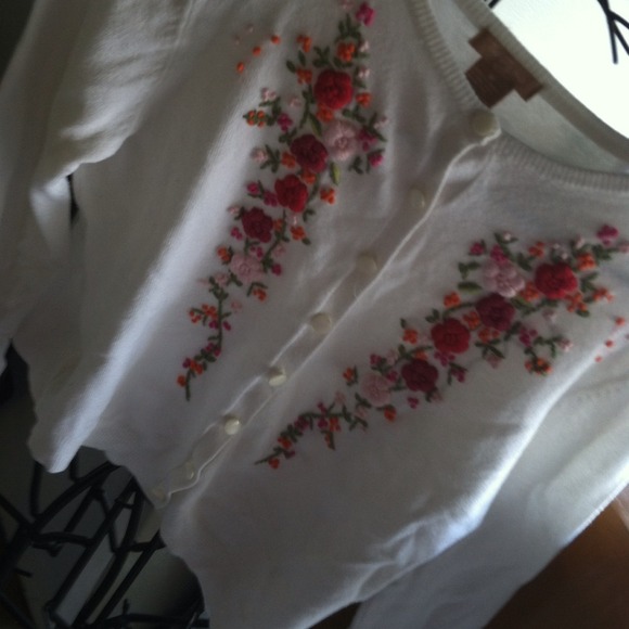 White floral cardigan
