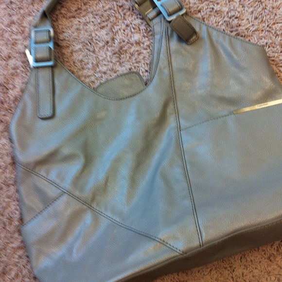 SOLD!!  Calvin Klein light gray leather purse