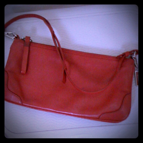 Coach red leather purse