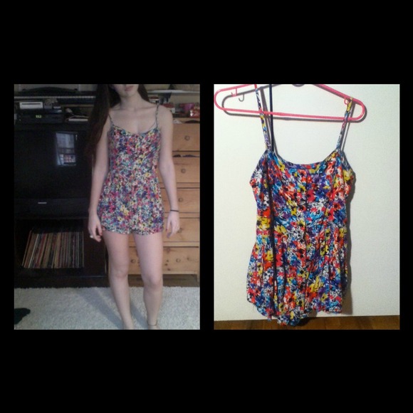 Colorful floral romper