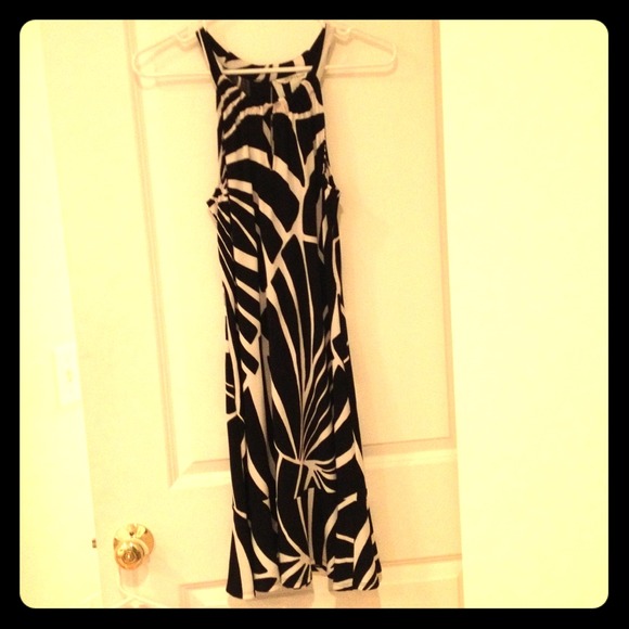 SOLD Black and White Knee Length Dress