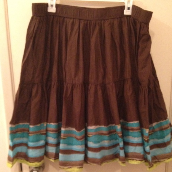 Brown and teal skirt