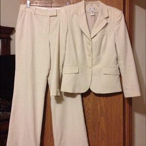 Cream pant suit