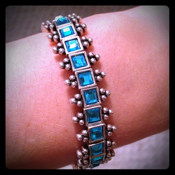 Silver and turquoise bracelet