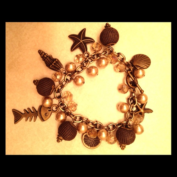 Olive beach charm bracelet