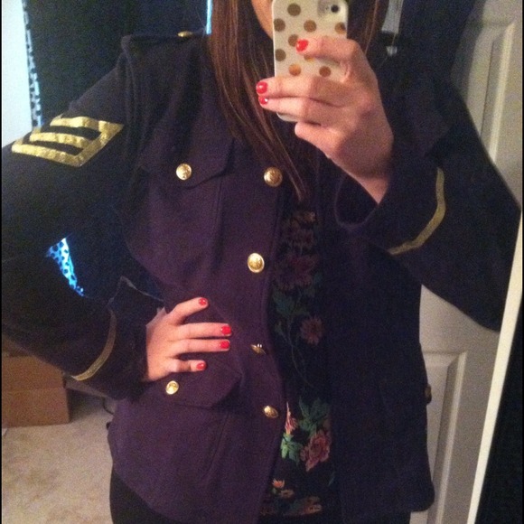 Nautical coat with gold accents