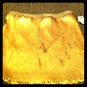 gold sequin skirt