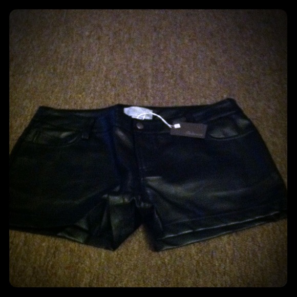 brandy melville faux leather shorts