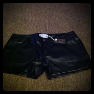 brandy melville faux leather shorts
