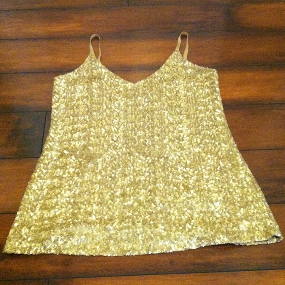 Gold sequin tank. Size medium.