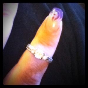 Size 10 sterling silver, 3 stone ring