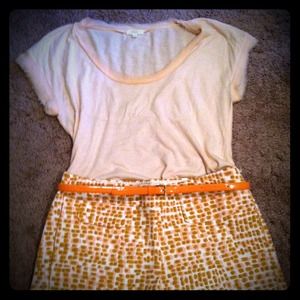 FOR LYANN Pink/brown/mustard abstract dotted short
