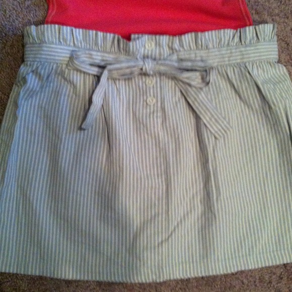 🔴SOLD Paperbag waist pinstripe mini skirt