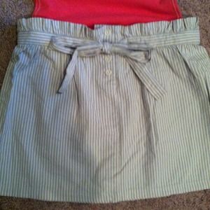 🔴SOLD Paperbag waist pinstripe mini skirt