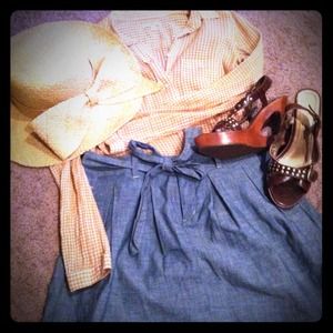 RESERVED 4 SURFERCHIC Denim bell skirt and wedges